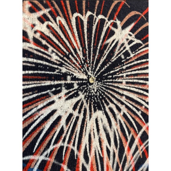 Lifestyle Classics Rhinestone Celebrate America Fireworks Tee- Sz M - Picture 4 of 6